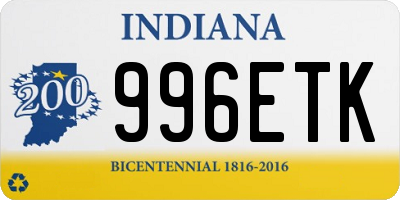 IN license plate 996ETK