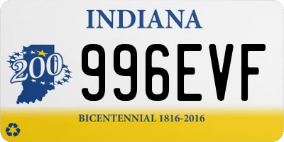 IN license plate 996EVF