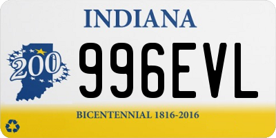 IN license plate 996EVL