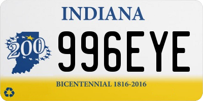 IN license plate 996EYE