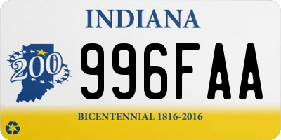 IN license plate 996FAA