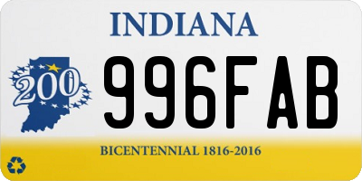 IN license plate 996FAB