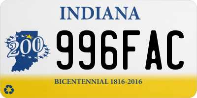 IN license plate 996FAC