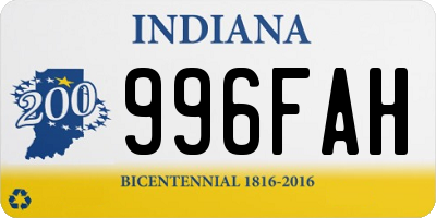 IN license plate 996FAH