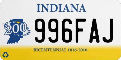 IN license plate 996FAJ