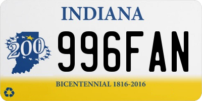 IN license plate 996FAN