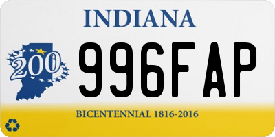 IN license plate 996FAP