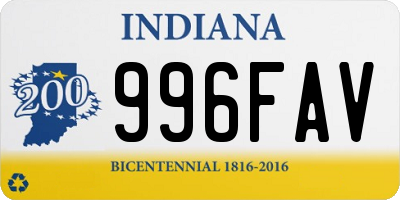 IN license plate 996FAV