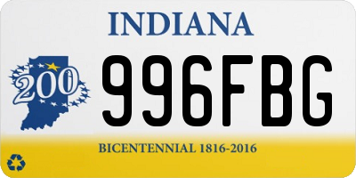 IN license plate 996FBG