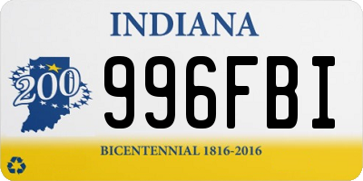 IN license plate 996FBI