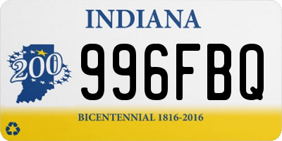 IN license plate 996FBQ