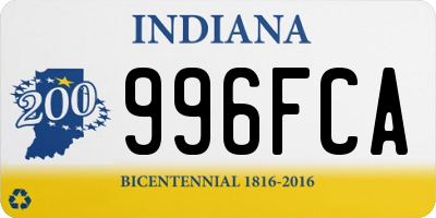 IN license plate 996FCA