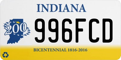 IN license plate 996FCD