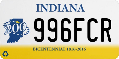 IN license plate 996FCR