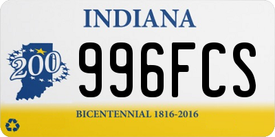 IN license plate 996FCS