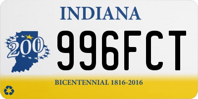 IN license plate 996FCT