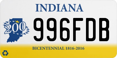 IN license plate 996FDB