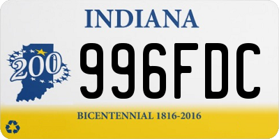 IN license plate 996FDC