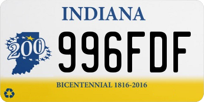 IN license plate 996FDF