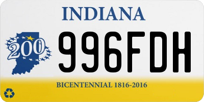 IN license plate 996FDH