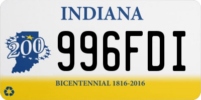 IN license plate 996FDI