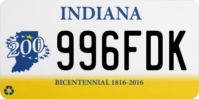 IN license plate 996FDK