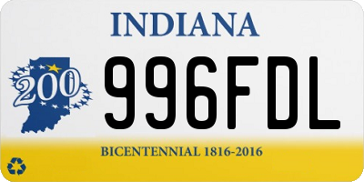 IN license plate 996FDL
