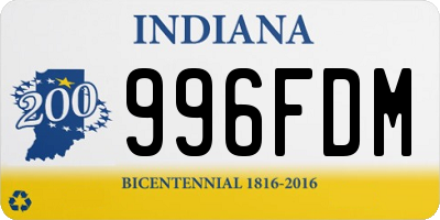 IN license plate 996FDM