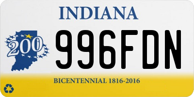 IN license plate 996FDN