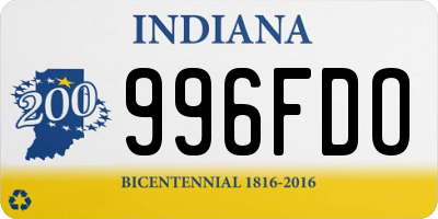 IN license plate 996FDO