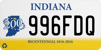 IN license plate 996FDQ