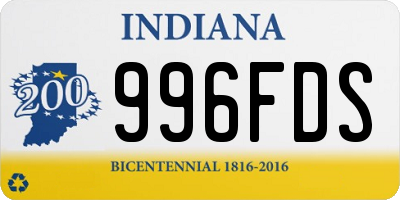 IN license plate 996FDS