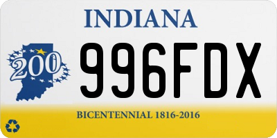 IN license plate 996FDX