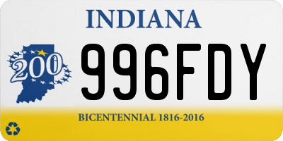 IN license plate 996FDY