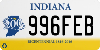 IN license plate 996FEB