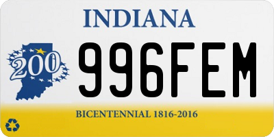 IN license plate 996FEM