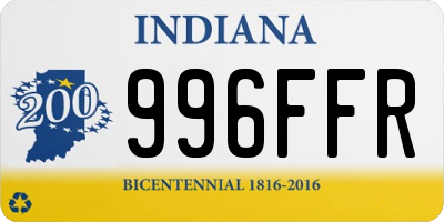 IN license plate 996FFR