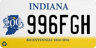 IN license plate 996FGH