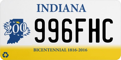 IN license plate 996FHC