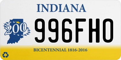 IN license plate 996FHO