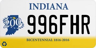 IN license plate 996FHR