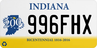 IN license plate 996FHX