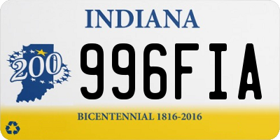 IN license plate 996FIA