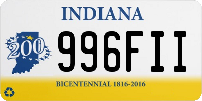 IN license plate 996FII