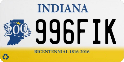 IN license plate 996FIK