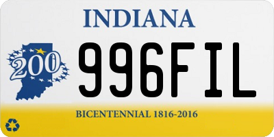 IN license plate 996FIL