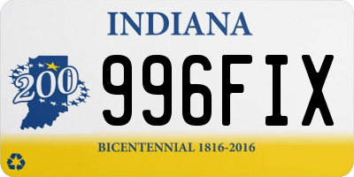 IN license plate 996FIX