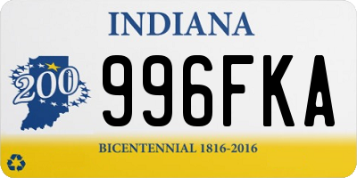 IN license plate 996FKA