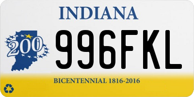 IN license plate 996FKL