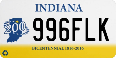 IN license plate 996FLK